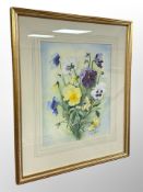 Margaret Adamson : Still life of flowers, watercolour,