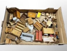 A box of doll's house furniture