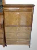 A 19th century Danish mahogany secretaire chest,