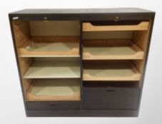 A painted shutter front office storage cabinet,