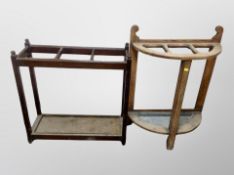 Two oak umbrella stands