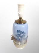 A Royal Copenhagen porcelain lamp base,