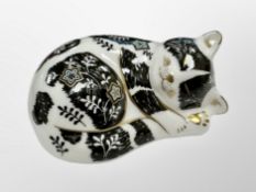 A Royal Crown Derby Misty paperweight with silver stopper,