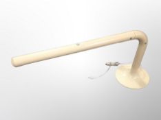 Anders Pehrson for Atelje Lyktan : A Swedish white plastic long-armed table lamp, circa 1970s,