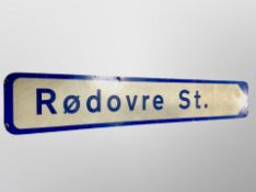A 20th century Danish enamelled street sign,