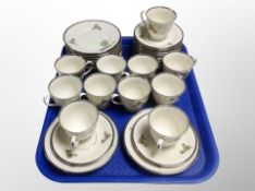 Thirty two pieces of Danish porcelain tea china