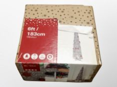 A 6' artificial Christmas tree in box