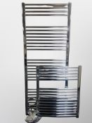 Two chrome ladder radiators,