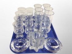 A group of Scandinavian glass ware, Swedish Lindshammar tea light holder,