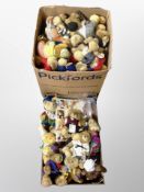 Two boxes of teddy bear collection bears