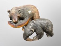 Two 20th century carved Black forest style bears, largest 18 cm height.