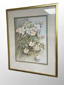 Margaret Adamson : Still life of flowers, watercolour,