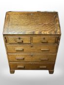 A 1930's oak bureau,
