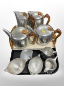 Ten pieces of Picquot ware including tea service on tray etc