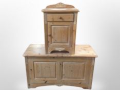 A washed pine blanket chest,