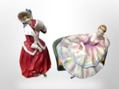 Two Royal Doulton figures - Christmas morn HN 1992 and Pauline HN 2441