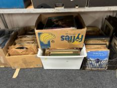 Seven boxes of LP's and 78's,