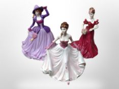 Three Coalport figures - Happy Birthday,