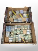 Two boxes containing a large quantity of screws