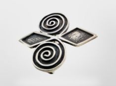 A silver brooch by Ola Gorie, Orkney,