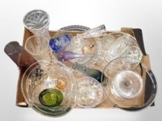 A box of contemporary crystal, Caithness, flower vases,