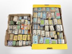 Two boxes containing a large quantity of screws