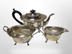 A silver plated three piece tea service
