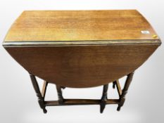 An oak gate leg table