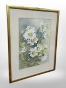 Margaret Adamson : Still life of flowers, watercolour,