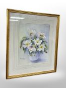 Margaret Adamson : Still life of flowers, watercolour,
