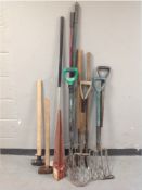 A bundle of garden tools