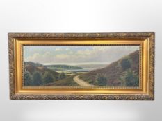 Danish School : Landscape with bay beyond, oil on canvas,