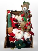 A box of Christmas soft toys