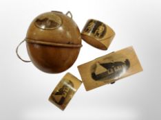 A Mauchline ware string box,
