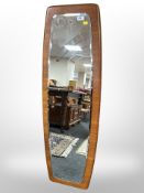 A 1970's teak framed mirror,