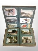 Two albums of postcards
