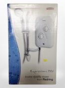 Three boxed electric showers