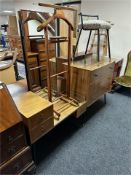 A 1970's teak effect three drawer chest together with a similar dressing table