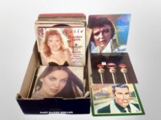 A box of LP's, compilations, Elvis, Perry Como,