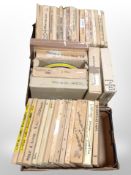 Three boxes of vintage film reels