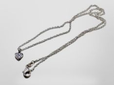 A Ted Baker silver heart pendant on silver chain