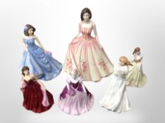 A Royal Doulton Pretty Ladies figure, Heather, together with one other Nancy,