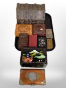 A group of Oriental china and other trinket boxes,