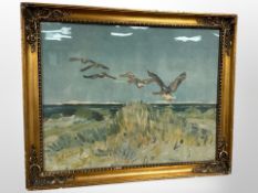 A Continental print depicting geese,