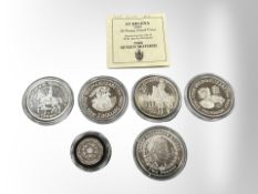 A St Helena silver proof 50p coin 1996, Gibraltar 1997 Birthday of Elizabeth II 1 Crown,