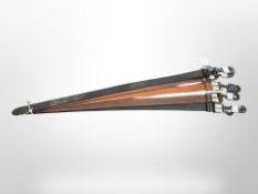 Five leather belts, all size medium (31