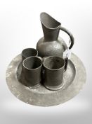 An early 19th century pewter charger,