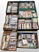 A pallet of six boxes of DVD's and CD's