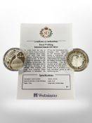 A Solomon Islands Royal Wedding $25 silver proof coin 2006, with certificate,