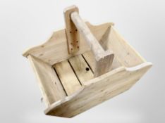 A rustic pine basket,